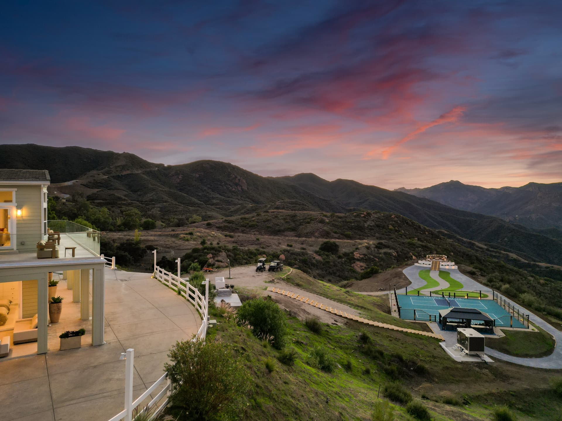Thrive Malibu — Residence and canyon at dusk