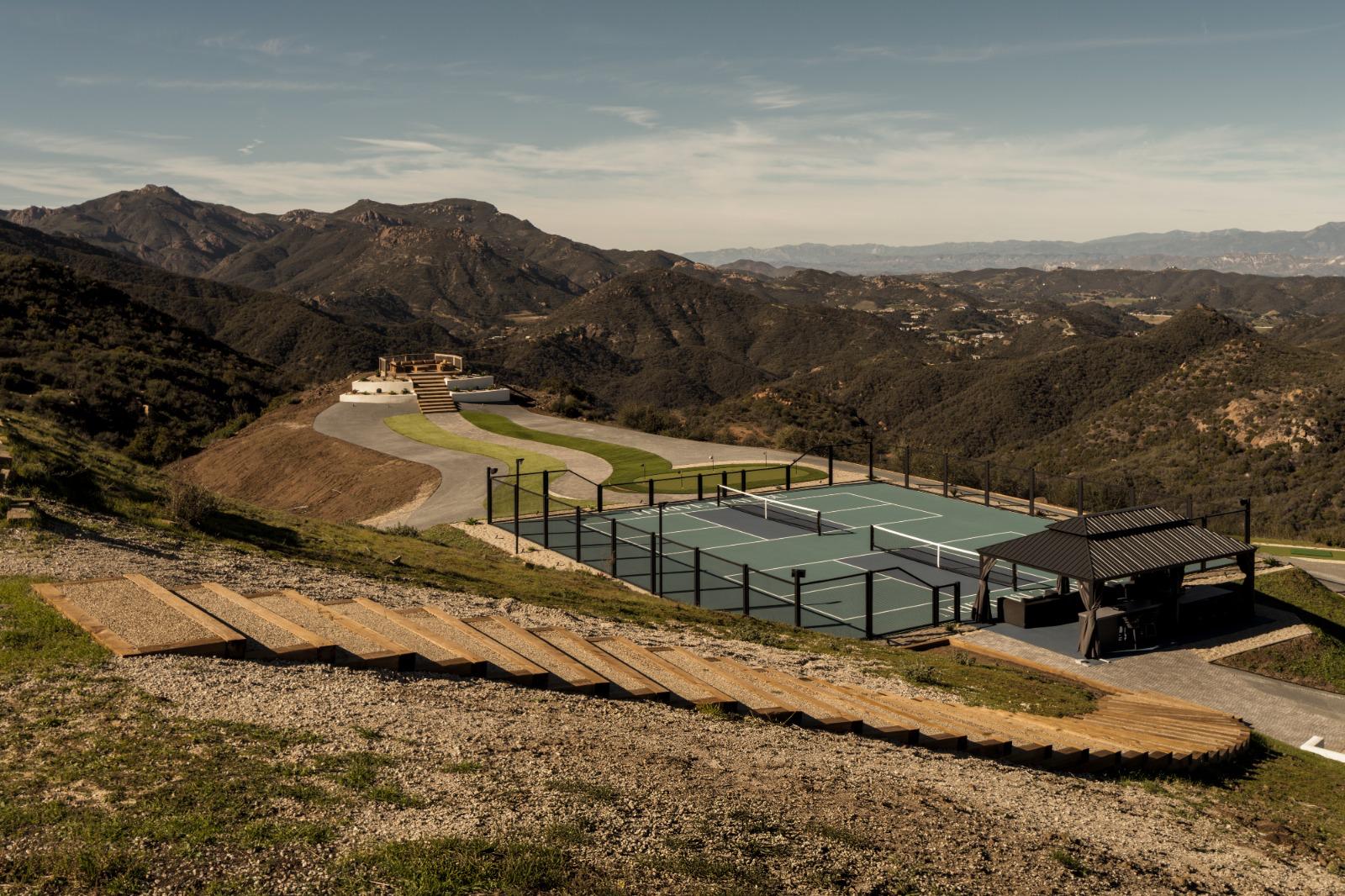 Thrive Malibu — Private pickleball courts and Malibu mountains